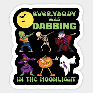 FUNNY DABBING HALLOWEEN MONSTERS VINTAGE SONG PARODY Sticker